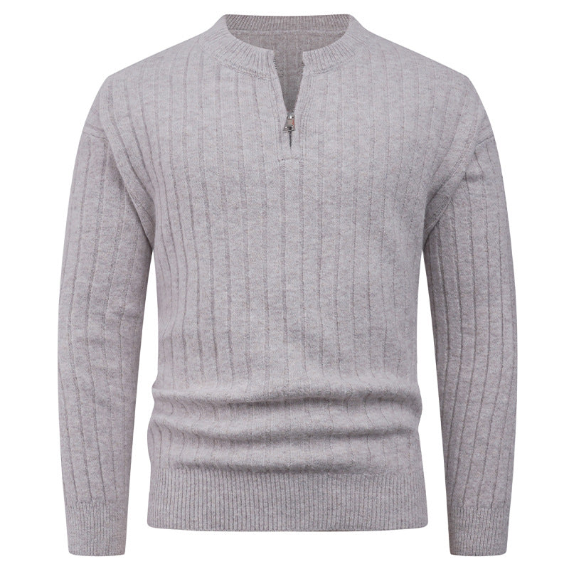 Knit sweater for men with high collar and modern zip Lune London
