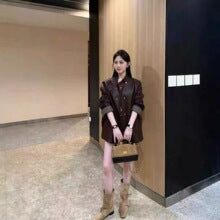 Women's Leather Trench Short