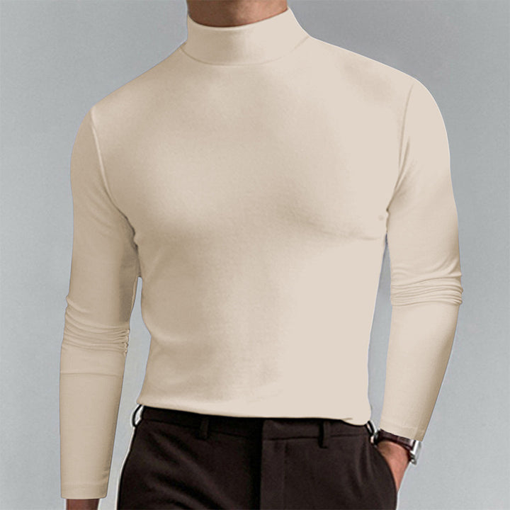 Men's elegant long sleeve T-shirt with high collar Lune London