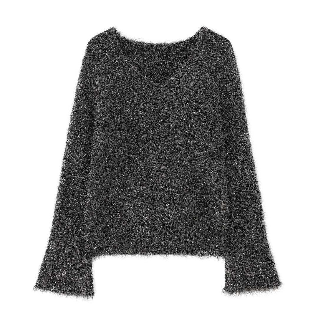 Women's fluffy fine knit sweater with effect yarn and shiny threads Amarae