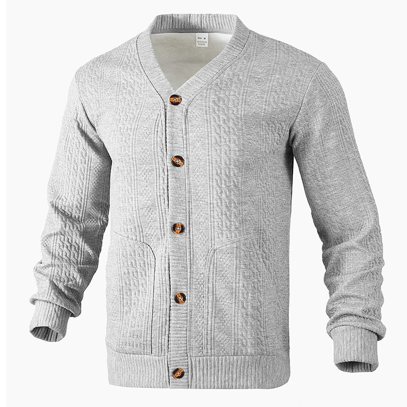 Men's knitted jacket with classic design and structured pattern Lune London