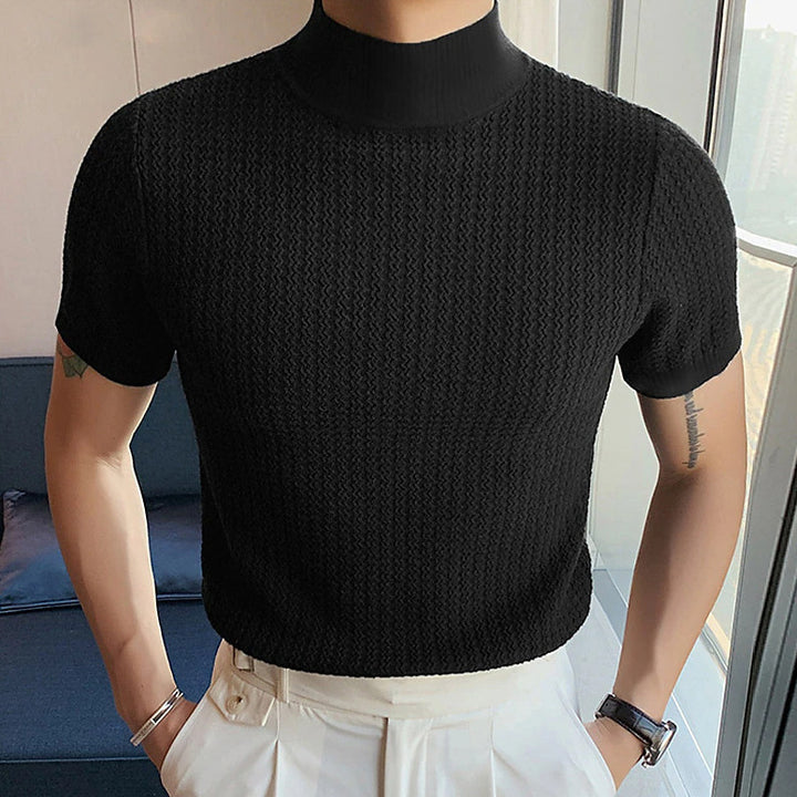 Men's high quality short sleeve t-shirt with structured design and elastic collar Amarae