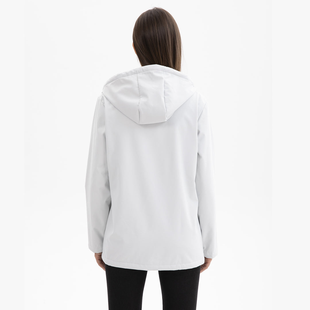 Women outdoor water-repellent jacket with adjustable hood Lune London