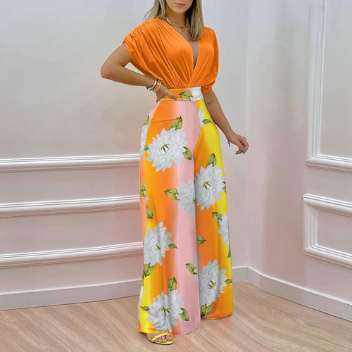 Combinaison élégante pour femmes avec décolleté en V profond et jambes larges Chic & Stil