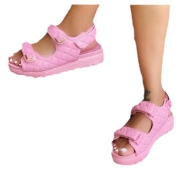 Women's strap sandals with cushioned sole and adjustable design Lune London