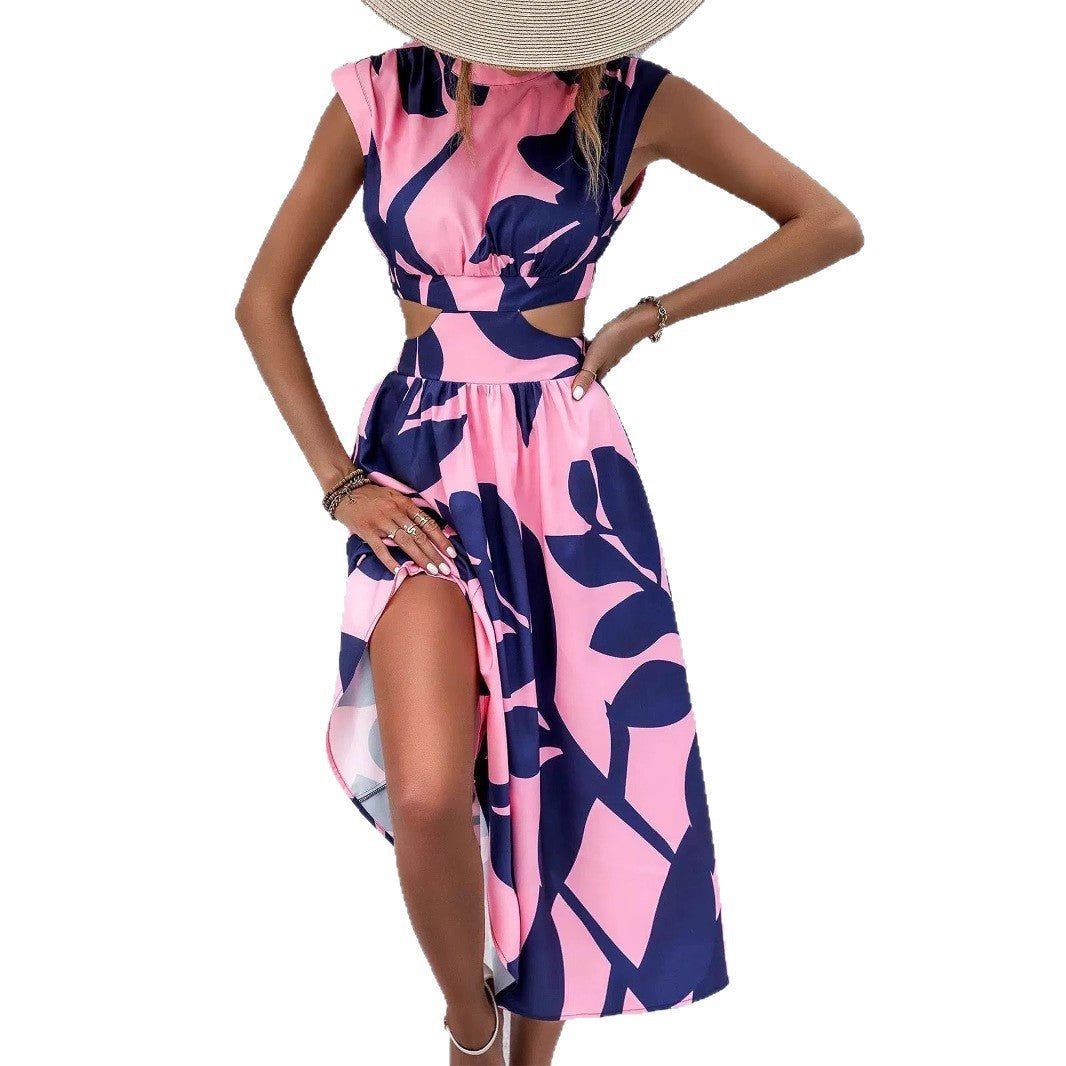 Summer midi dress for women with off-shoulder design and floral cut Lune London