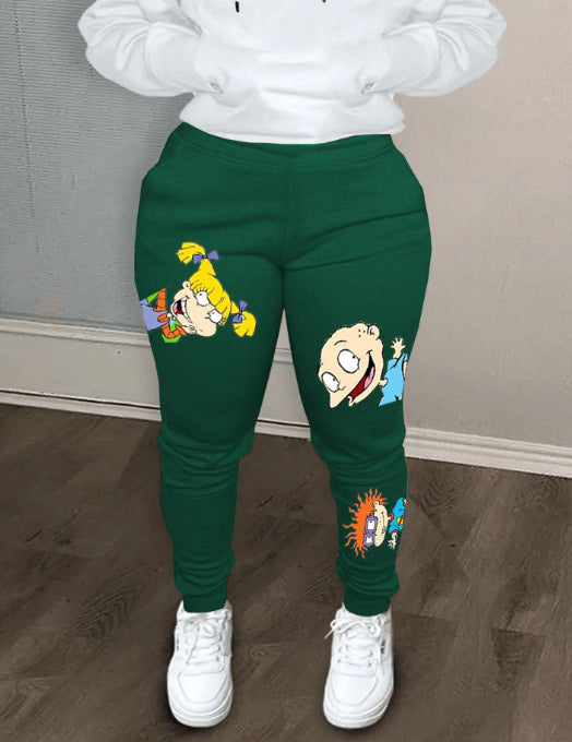 Women's sweatpants with colorful cartoon print Lune London