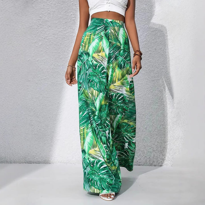 Lune London Tropical Leaf Pattern Maxi Skirt for Women