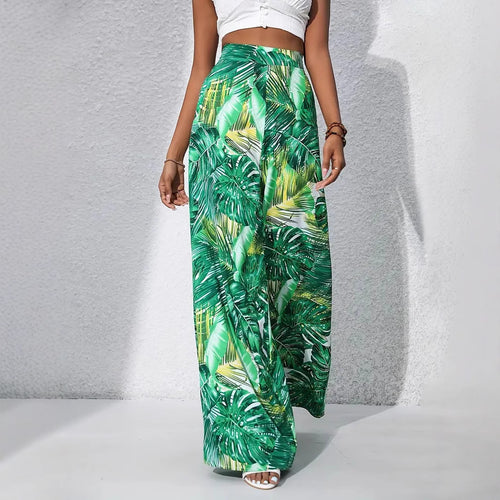 Amarae Tropical Leaf Pattern Maxi Skirt for Women