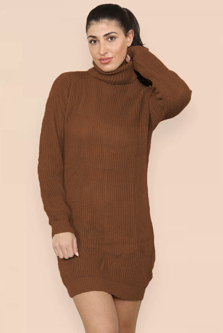 Women's knitted dress with high neck and loose fit Lune London