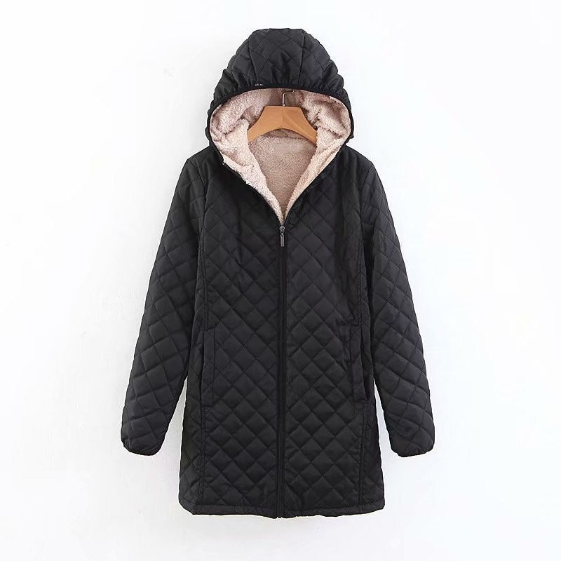 Lune Londonl Women's Quilted Winter Jacket with Lined Hood