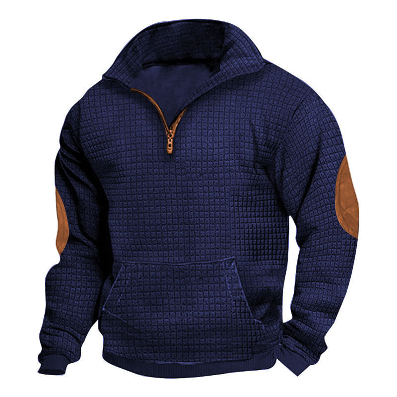 Fleece pullover for men with high collar and practical pockets Lune London