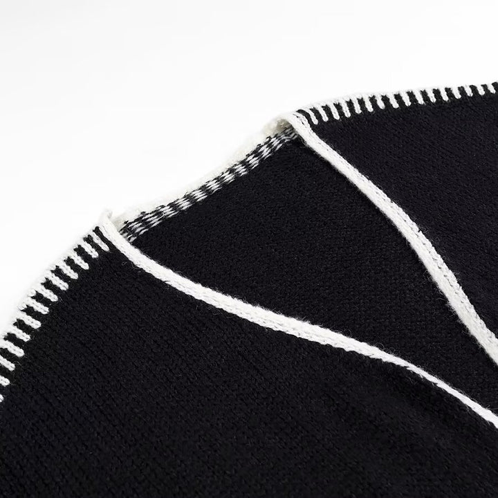 Women's Oversized Cardigan with Contrasting Crochet Edges Amarae