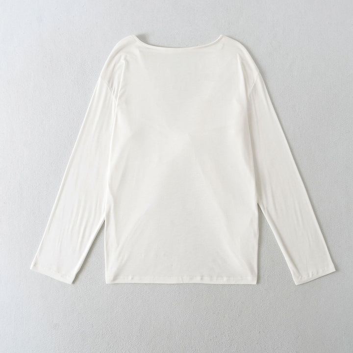 Women Long Sleeve Casual T-Shirt with Loose Fit and Comfortable Style