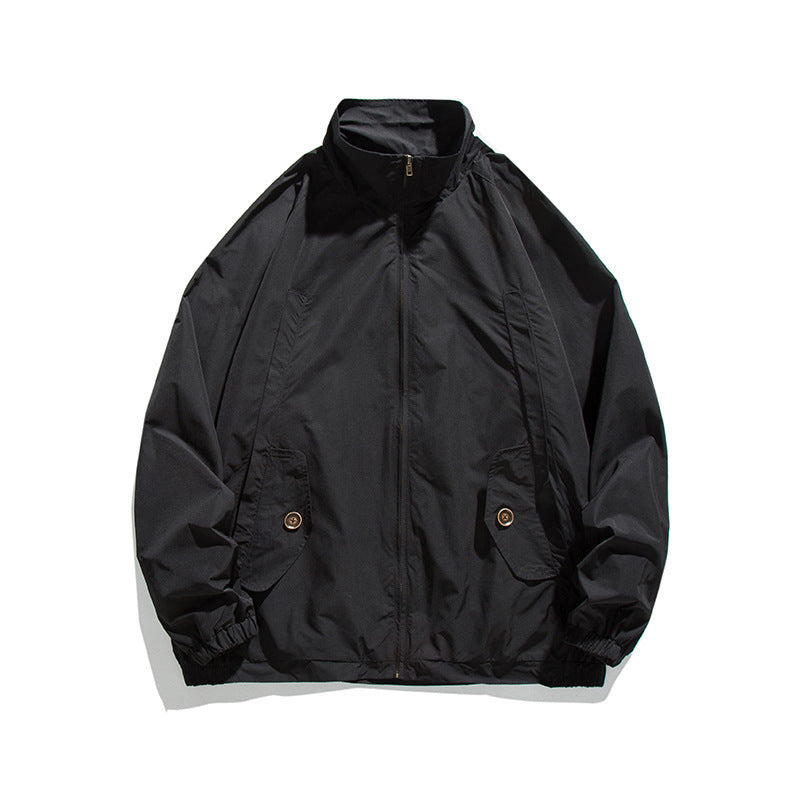 Men's Lightweight Oversized Field Jacket made of technical nylon with stand-up collar, concealed zipper, and flap pockets Amarae