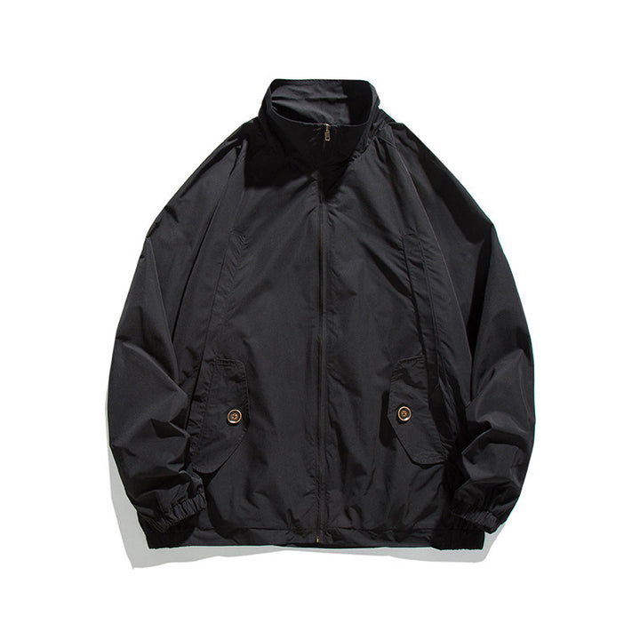 Men's Lightweight Oversized Field Jacket made of technical nylon with stand-up collar, concealed zipper, and flap pockets Amarae