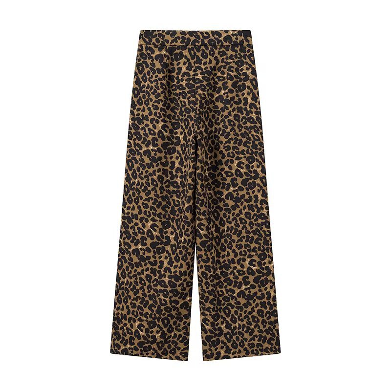 Lune London Women's Leopard Print Palazzo Pants