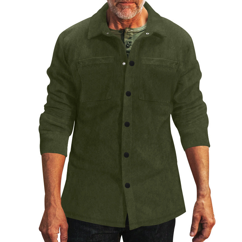 Corduroy shirt for men with practical chest pockets and elegant cut Lune London