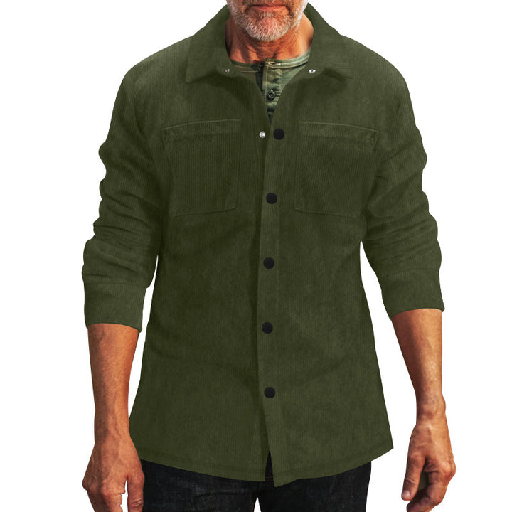 Corduroy shirt for men with practical chest pockets and elegant cut Lune London