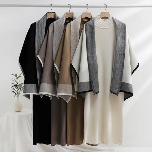 Women's knit dress with draped cardigan Amarae