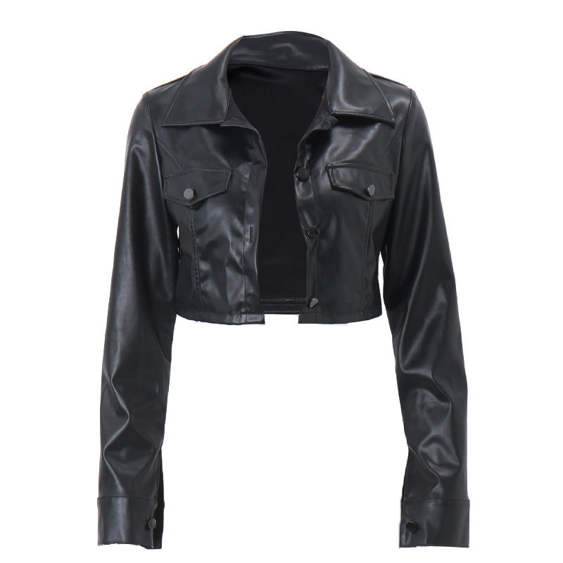 Short faux leather jacket for ladies Amarae