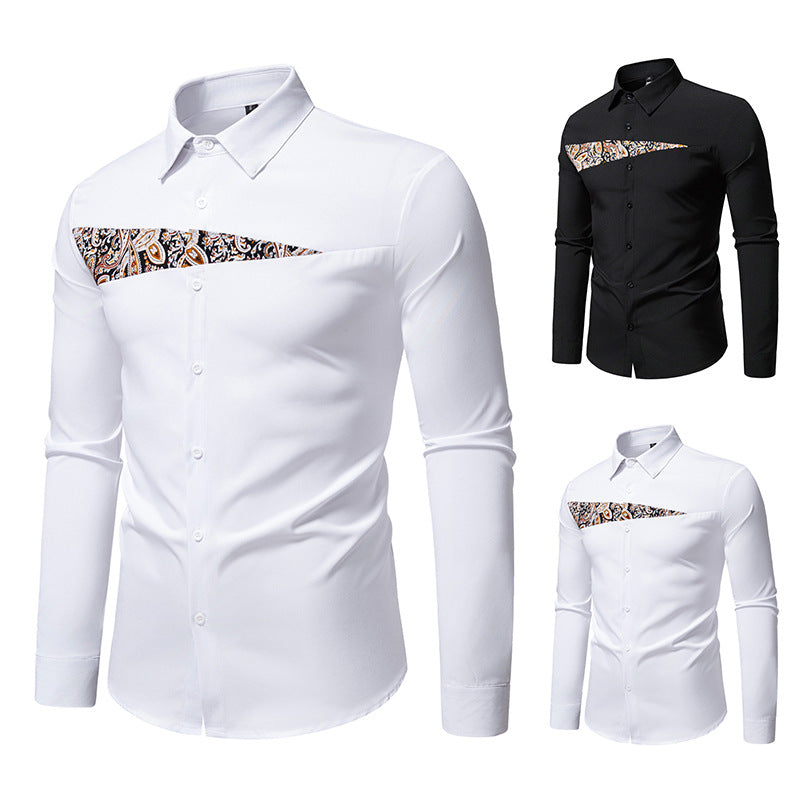 Trendy long sleeve shirt for men with Paisley pattern details Lune London