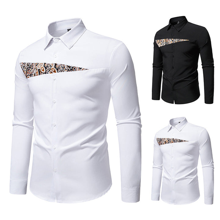Trendy long sleeve shirt for men with Paisley pattern details Lune London