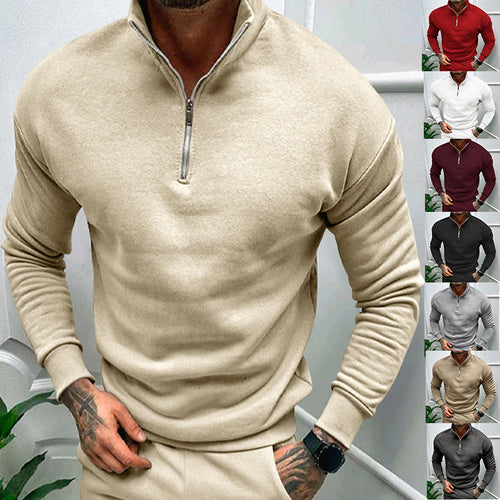 Elegant pullover for men with collar and practical zip Amarae