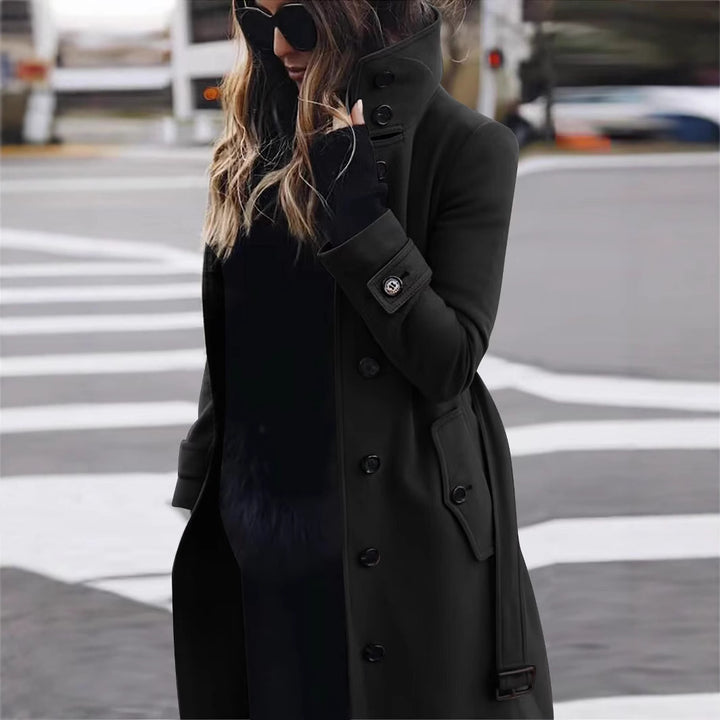 Elegant trench coat for women with high collar and practical pockets Lune London