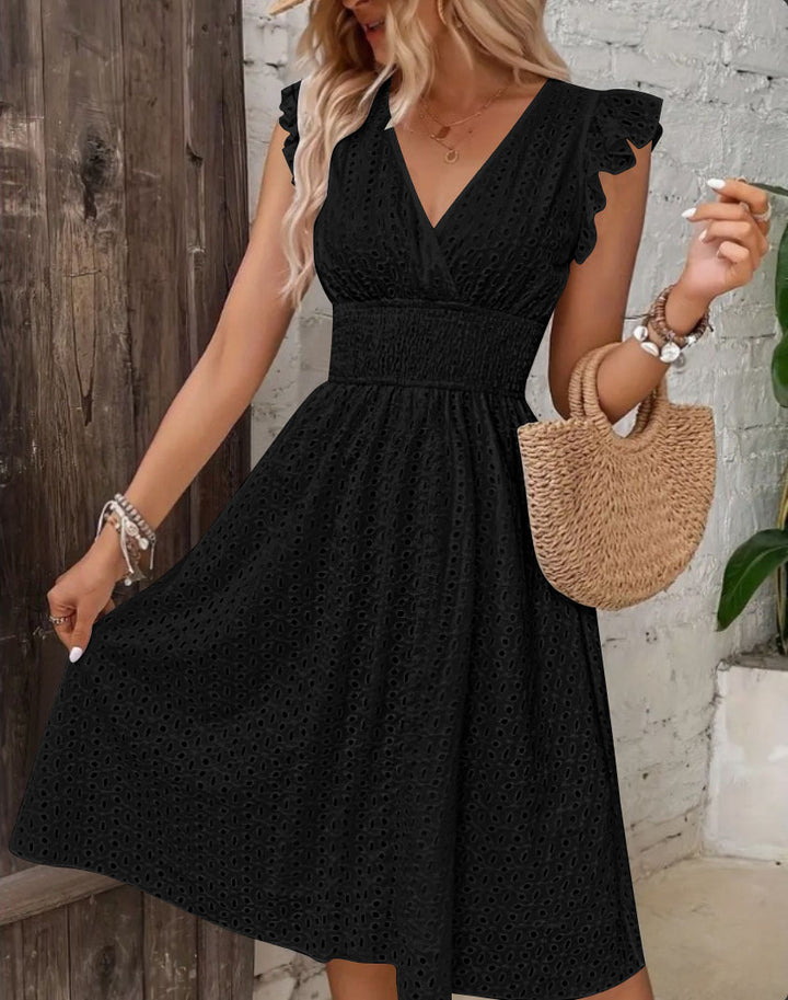 Lune London Women's Fluid A-line Dress with Lace