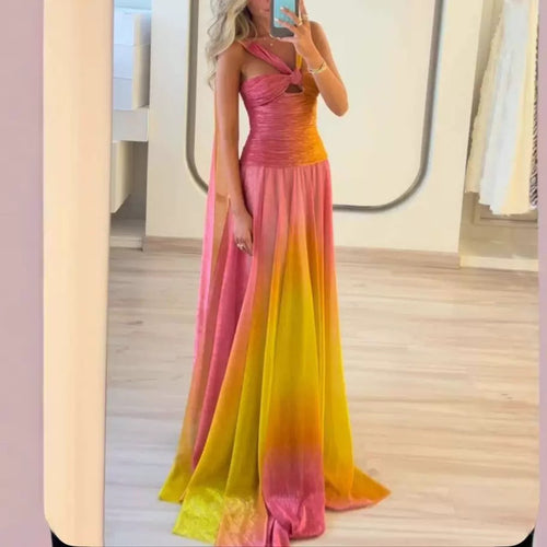 Women's maxi dress with flowing skirt and elegant straps Amarae