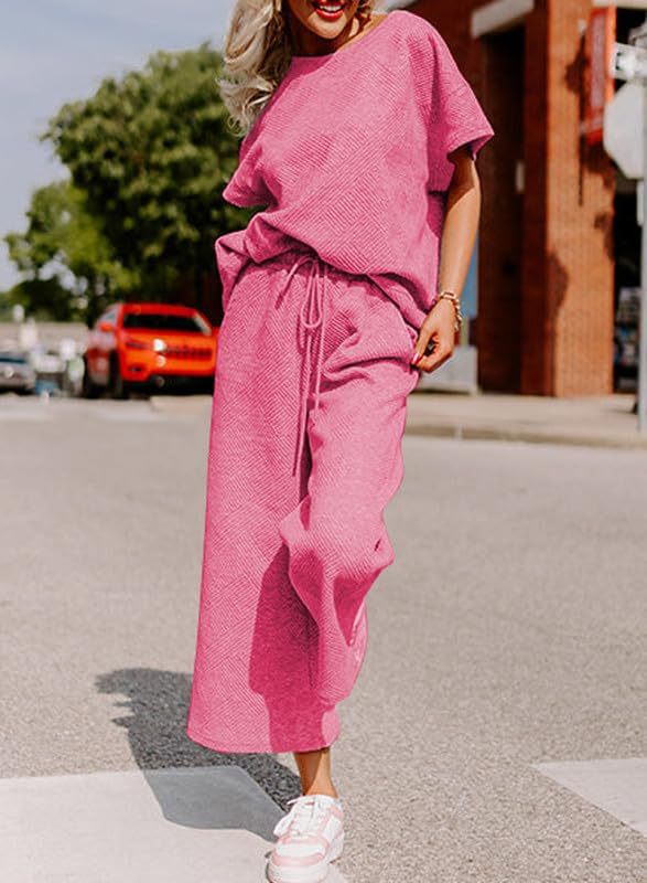 Casual jumpsuit set for ladies in soft material with elastic waist and wide legs Lune London