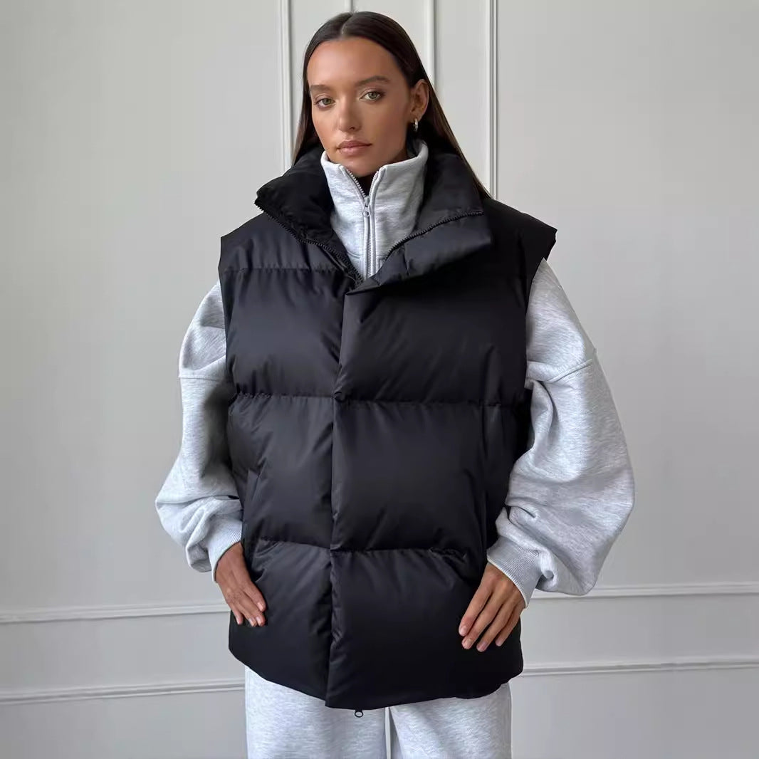 Women Quilted Gilet with High Collar Amarae