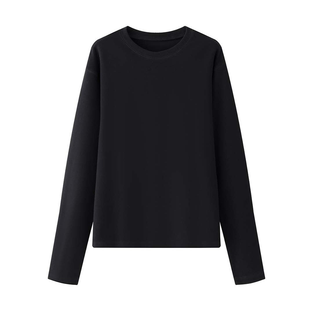 Women's Casual Boxy Sweatshirt made of heavy cotton jersey with clean round neck Amarae
