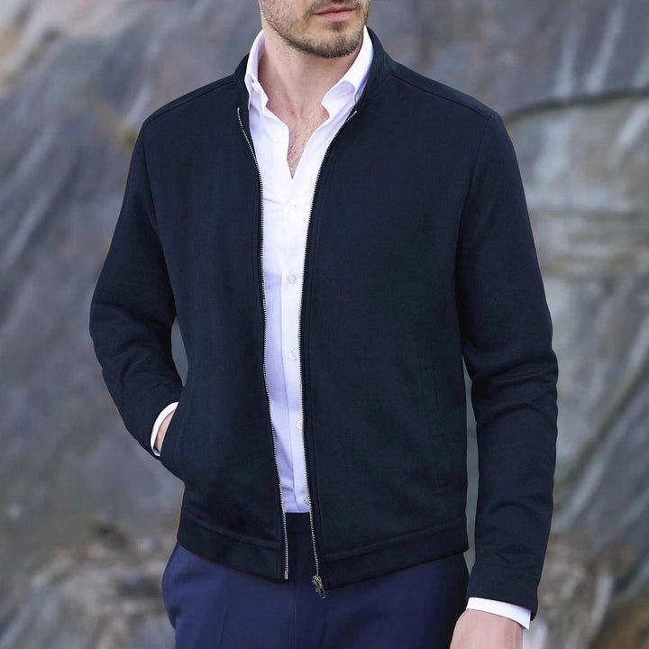 Fleece jacket for men with high collar and side pockets Lune London