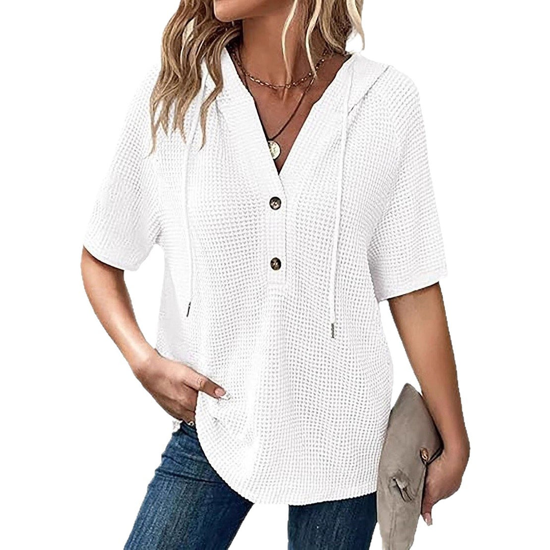 Casual oversized hoodie T-shirt for women with button detail Lune London