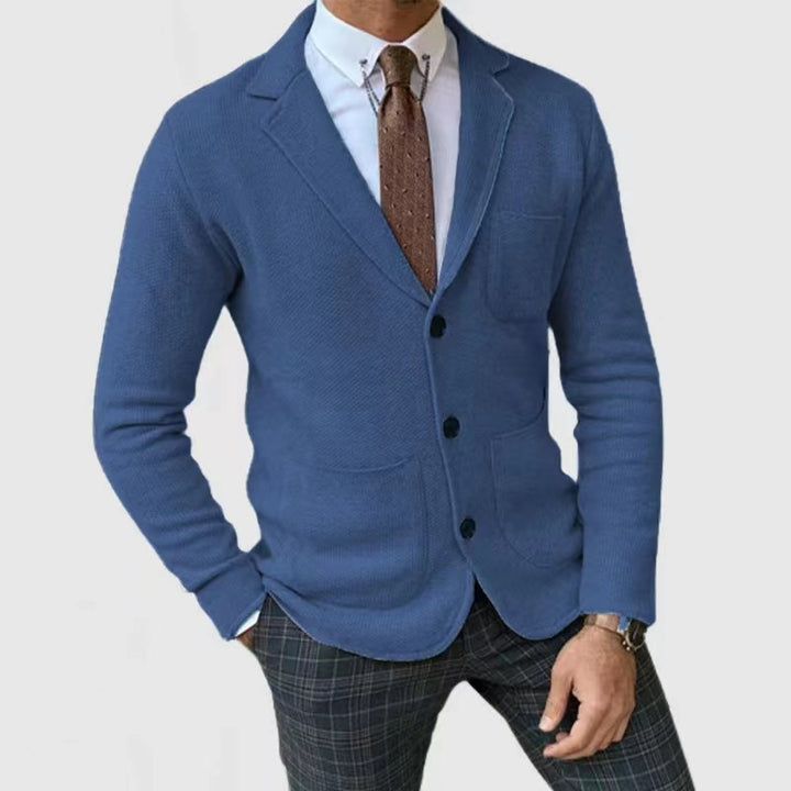 Men's knit jacket with buttons and practical pockets Lune London