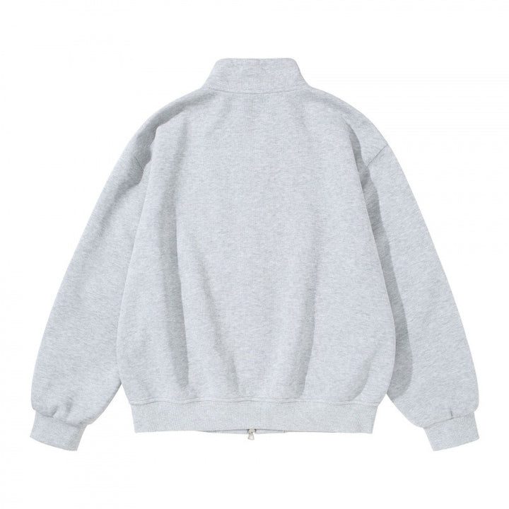 Unisex sweatshirt jacket with stand-up collar, oversized fit and round in-seam pockets Amarae