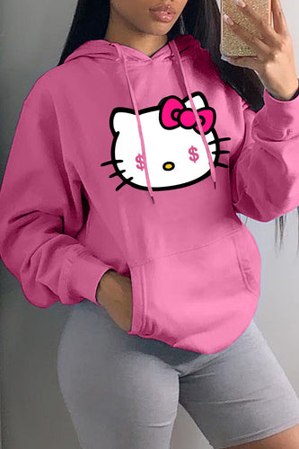 Hooded sweatshirt for women with creative cat pattern Amarae