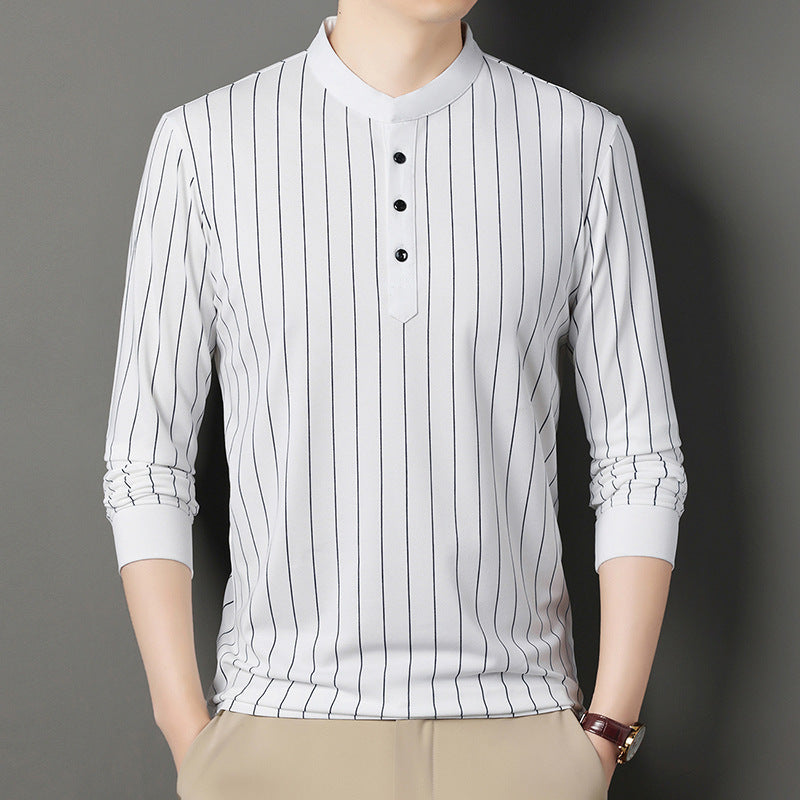 Men's polo shirt with an elegant striped pattern and a high-quality button placket Lune London
