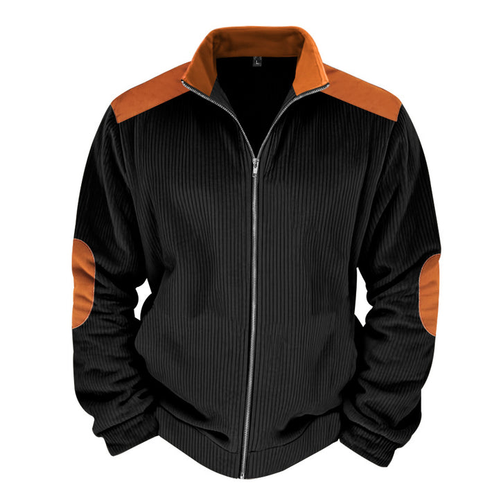 Sporty zip-up jacket for men with ribbed structure and contrasting sleeves Lune London