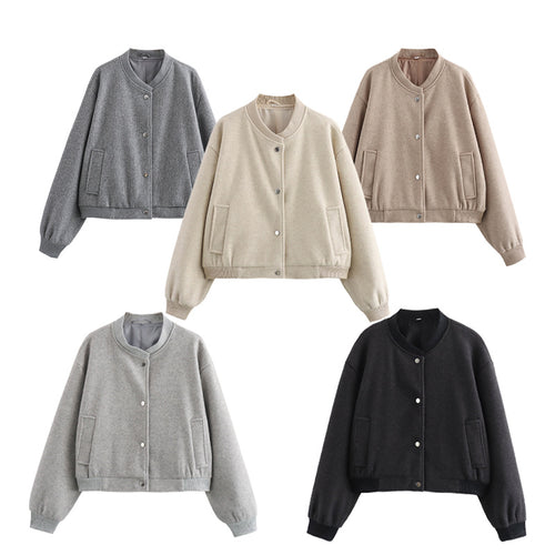 Fashionable women's transitional jacket with elastic cuffs and practical flap pockets Amarae