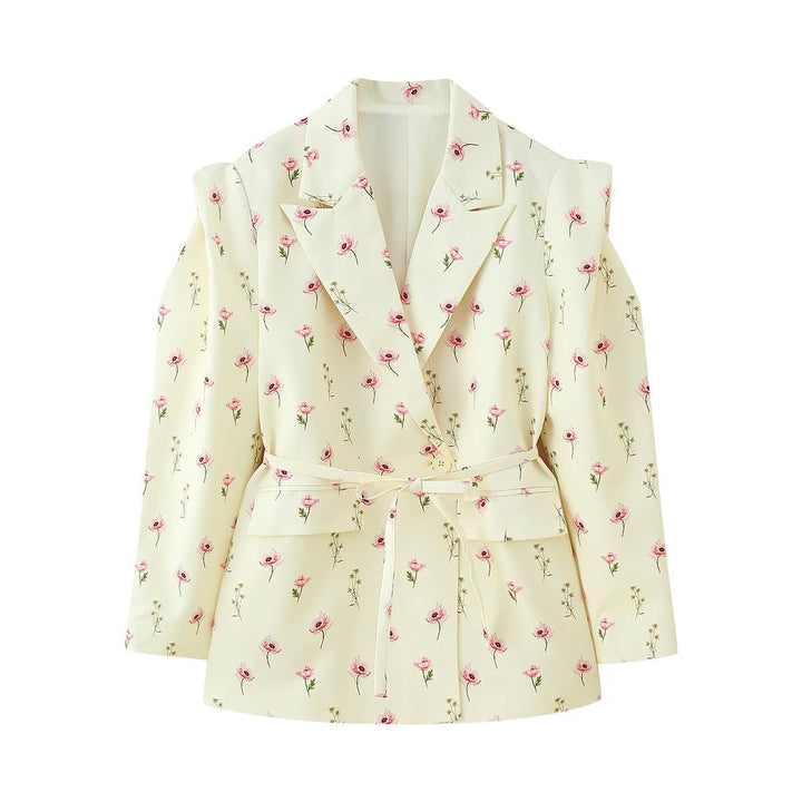 Ladies elegant oversized blazer with belt detail Lune London