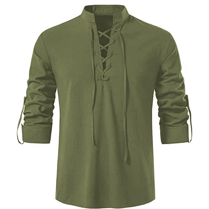 Men's long sleeve shirt with drawstring Lune London