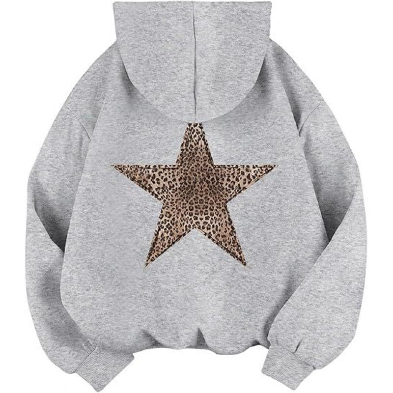 Women's hoodie with stylish leopard star design and relaxed fit Lune London