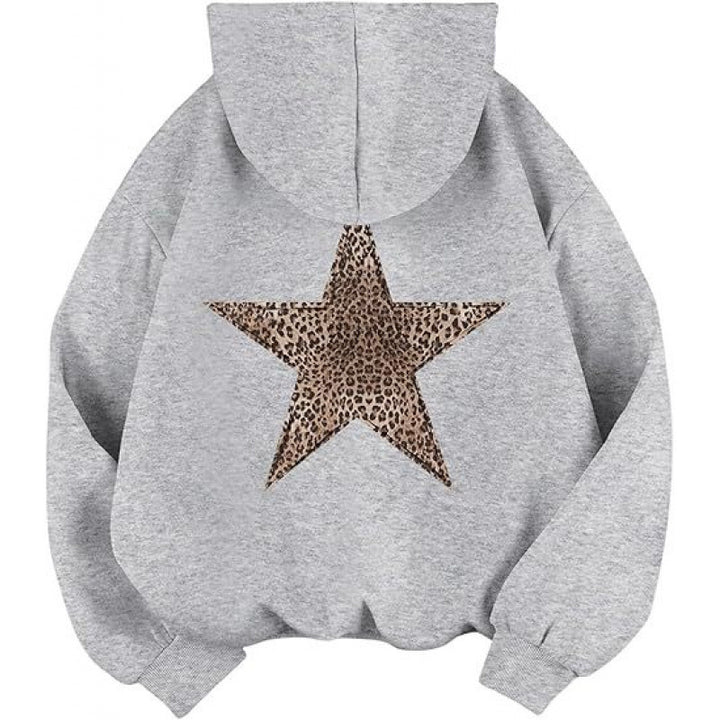 Women's hoodie with stylish leopard star design and relaxed fit Lune London
