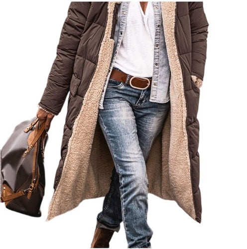 Ladies Long winter down jacket with luxurious inner lining Amarae