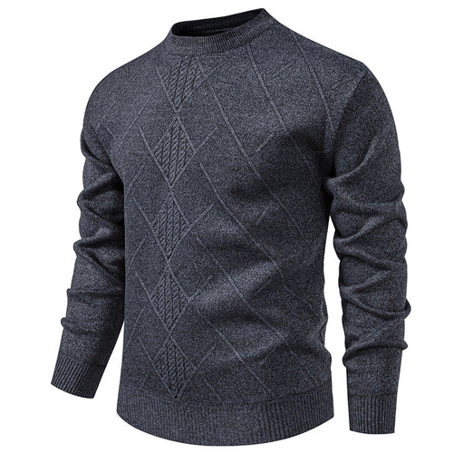 Fine knit sweater for men with relief pattern and round neck Amarae