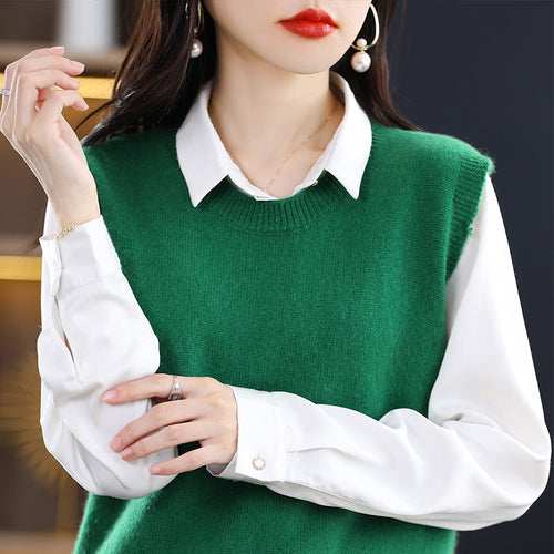 Gilet en tricot léger pour femme avec élégant col rond Chic & Stil