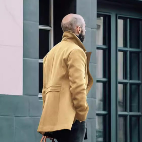 Double-breasted coat for men with high collar Amarae